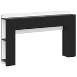 Headboard Cabinet Black 135 x 18.5 x 80 cm Engineered Wood 8001202