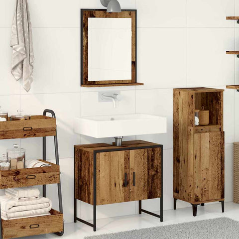 Bathroom Furniture Set with Storage 2 pcs Brown 60 x 33 x 60 cm 3334327