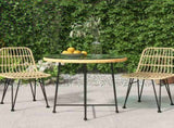 Dining Table 80 cm Tempered Glass and Steel 319436