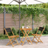 ZNTS 3 Piece Bistro Set Black Polypropylene and Solid Wood 3281745