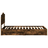 Storage Bed with Drawer Smoked Oak 90 x 200 cm Engineered Wood 3413545
