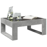 Coffee Table with Infinity LED Concrete Grey 70x53x30 cm 847633