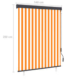 Outdoor Roller Blind 140x250 cm White and Orange 145969