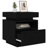 Bedside Cabinet Black Oak 40 x 39 x 48.5 cm Engineered wood 862186