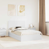 Storage Bed with Headboard White 135 x 190 cm Engineered Wood 3412693
