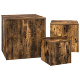 Side Tables 3 pcs Smoked Oak Engineered Wood 815987