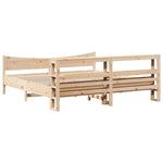 ZNTS Bed Frame with Headboard 180x200 cm Super King Solid Wood Pine 3306294