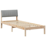 Bed frame Brown and light grey 80 x 200 cm Solid pine wood 878709