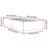 Bed Frame without Mattress Grey Sonoma 100x200 cm 3209721