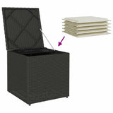 Cushion Box with Storage Black 50 x 50 x 50 cm Poly Rattan 365408