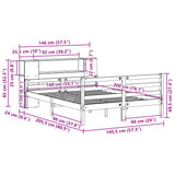ZNTS Bookcase Bed without Mattress 140x200 cm Solid Wood Pine 3322203