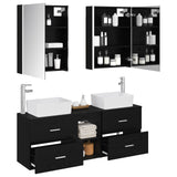 Bathroom Furniture Set 5 pcs Black Oak 3406848