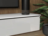 160cm High Gloss Floating TV Unit Stand for TVs up to 70", Wall Mounted TV Cabinet with Storage T3398P341274