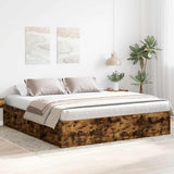 Bed Frame without Mattress Smoked Oak 180x200 cm Super King Super King Size 3203884