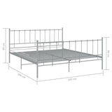 Bed Frame without Mattress Grey Metal 200x200 cm 324966