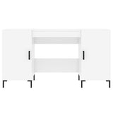 Desk High Gloss White 140x50x75 cm Engineered Wood 829550