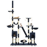Cat Tree with Sisal Scratching Posts 230-250 cm Blue 170621