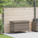 Garden Storage Box with Wheels Grey 110x55x73 cm Poly Rattan 4103828