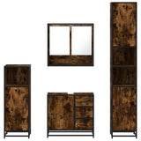 4 Piece Bathroom Furniture Set Smoked Oak Engineered Wood 3301227