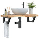Basin Shelf Wall Mounted Steel and Solid Wood Acacia 3302695