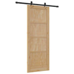 Sliding Door Set Manual Natural and black 78 x 202 cm 3333610