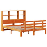 Bookcase Bed without Mattress Wax Brown 140x190cm Solid Wood Pine 3322771