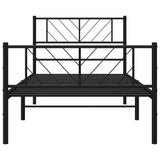 Metal Bed Frame without Mattress with Footboard Black 100x190cm 372191