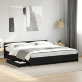 Bed Frame with Drawers without Mattress Black 200x200 cm 3279912