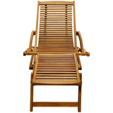 41806 Deck Chair with Footrest Solid Acacia Wood