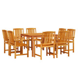 Garden Dining Set 9 pcs Brown Solid Acacia Wood 3375687