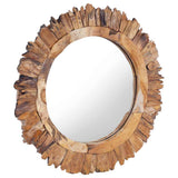 288804 Wall Mirror 60 cm Teak Round