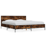 Bed Frame without Mattress Smoked Oak 180x200 cm Super King 3280014