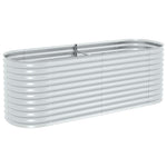 Garden Raised Bed 240x80x81 cm Galvanised Steel Silver 45513
