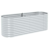 Garden Raised Bed 240x80x81 cm Galvanised Steel Silver 45513