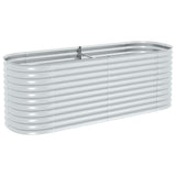Garden Raised Bed 240x80x81 cm Galvanised Steel Silver 45513
