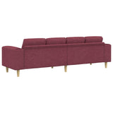 Living Room Couch Wine Red 250 x 77 x 76 cm Polyester 3335084