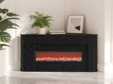 Fireplace with LED Strip Black Oak 95 x 42.5 x 60 cm 8020881