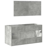 Bathroom Cabinet with Mirror Concrete Grey Engineered Wood 856380
