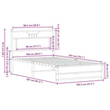 Bed Frame without Mattress Smoked Oak 100x200 cm Engineered Wood 4106903