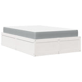 Bed with Mattress White 120x190 cm Small Double Solid Wood Pine 3281953