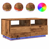 Coffee Table with LED Lights Old Wood 90x49x40 cm 857710