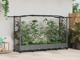 Raised Bed with Trellis and Roof Light Grey 207 x 40 x 129 cm 3423151