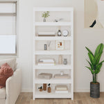 ZNTS Book Cabinet White 80x35x183 cm Solid Wood Pine 821695