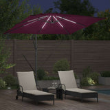 Umbrella with LED Strip Lights Bordeaux Red 249 x 249 x 250 cm 42003405