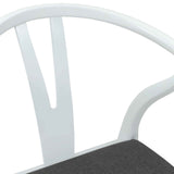 Dining Chair 2 pcs White and Grey Solid Rubber Wood 42020415
