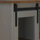 Wine Cabinet HALDEN with Wine Racks and Sliding Door Grey Pine 4018435