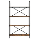 Bookshelf 4-Tier 80 x 30 x 146 cm Engineered wood Smoked Oak 879895