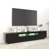 TV Cabinet with LED Lights Black 200x35x40 cm 3081907