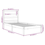 Bed Frame without Mattress White 90x190 cm Single Solid Wood 3104899