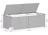 Garden Storage Box with Wheels Mix Beige 283L Poly Rattan 365319